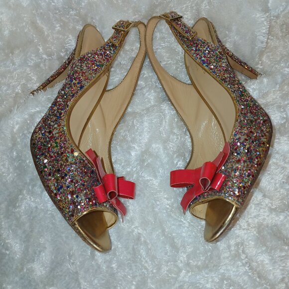 Kate spade rainbow glitter pumps size 8 - Picture 2 of 4